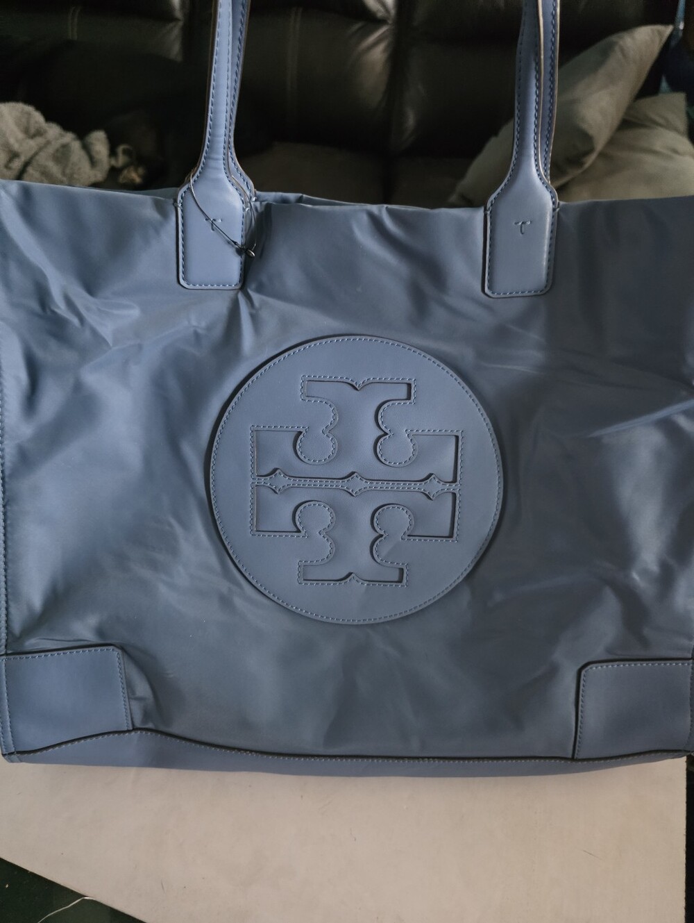 New Tory Burch Powder Blue Logo Tote